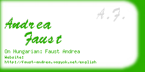 andrea faust business card